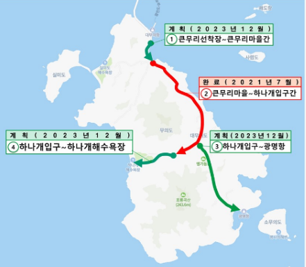 ▲사진= 무의도 도로개설 현횡