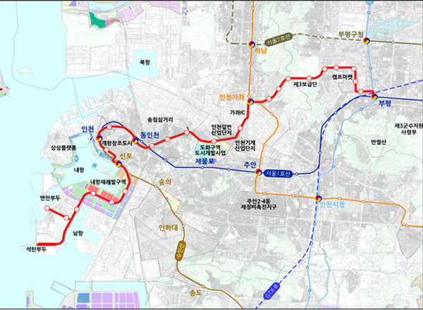▲사진=  부평연안부두선(트램) 계획도 