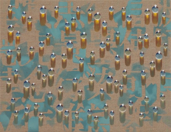▲ 김창열, Waterdrops-SSH201701, 53x42cm, Oil on hemp cloth, 2014