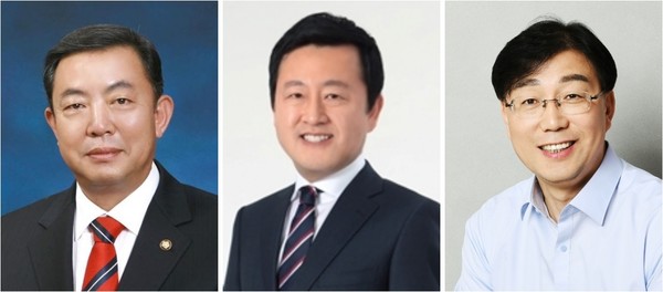 ▲ (좌측부터) 이찬열 전 국회의원, 김용남 전 국회의원, 강경식 경기도당 부위원장