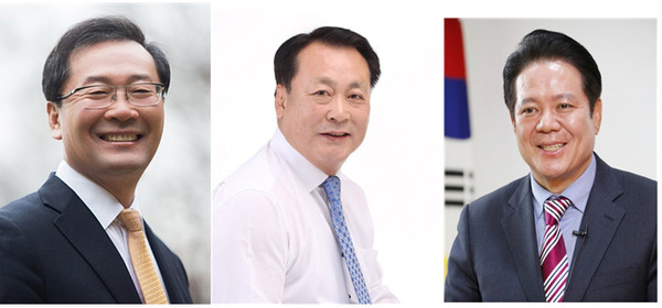 이정국 전 안양동안을 지역위원장, 임채호 전 경기도정무수석, 최대호 현 안양시장(왼쪽부터 가나다순)