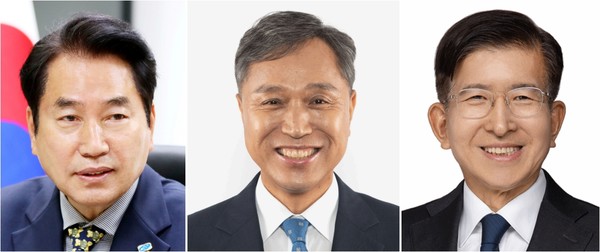 ▲(좌로부터) 백군기, 이건한, 이상식