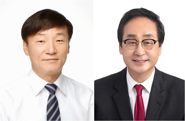 ▲ 제3선거구 민주당 남종섭 후보와 국민의힘 김해곤 후보 