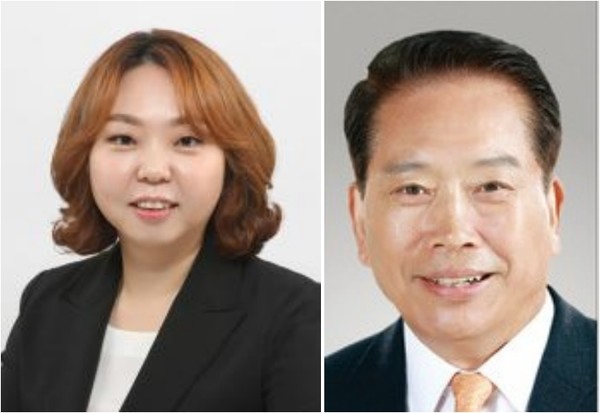 ▲ 제4선거구 민주당 전자영 후보와 국민의힘 우태주 후보