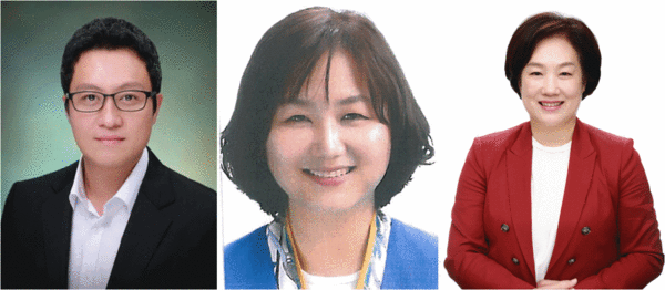▲ 제5선거구 민주당 채명신 후보, 제6선거구 민주당 김은주 후보와 국민의힘 지미연 후보