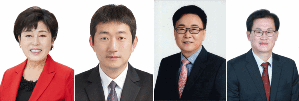 ▲ (좌측부터) 김상수(가선거구 가번), 이재승(가선거구 나번), 김영식(다선거구 가번), 이경로(다선거구 나번)