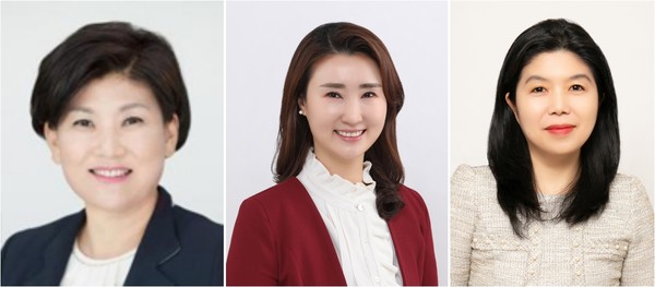 ▲(좌측부터) 유향금(차선거구 나번), 박은선(카선거구 가번), 안지현(카선거구 나번)