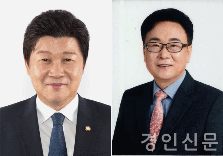 (좌측부터) 용인다선거구 김진석(민주당), 김영식(국민의힘)