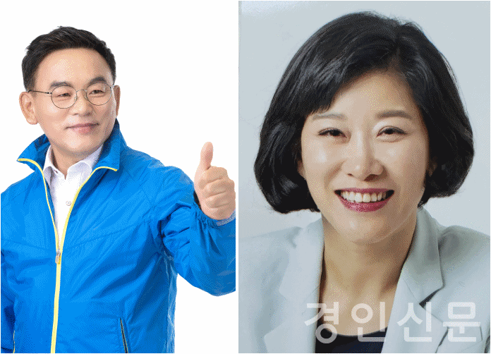 (좌측부터) 용인사선거구 윤원균(민주당), 김희영(국민의힘)