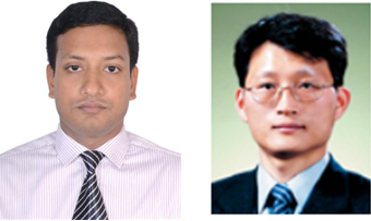 ▲사진 = 왼쪽부터 논문의 제일저자로 박사과정 살라후딘 미나씨, 김준호 교수