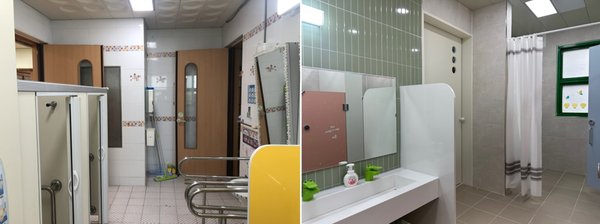 ▲삼산유치원 노후 화장실개선,