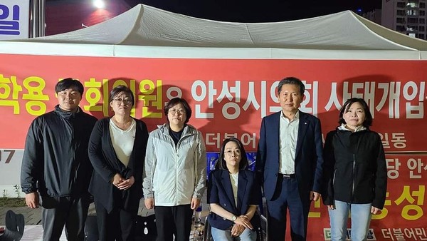                                         ▲ 정청래 , 최혜영 국회의원과 황세주 경기도의원이 농성장을 찾았다.  