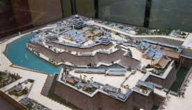 일본 오사카성과 해자 모형도