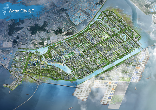                                                    ▲송도국제도시 워터프런트 조성사업 조감도,