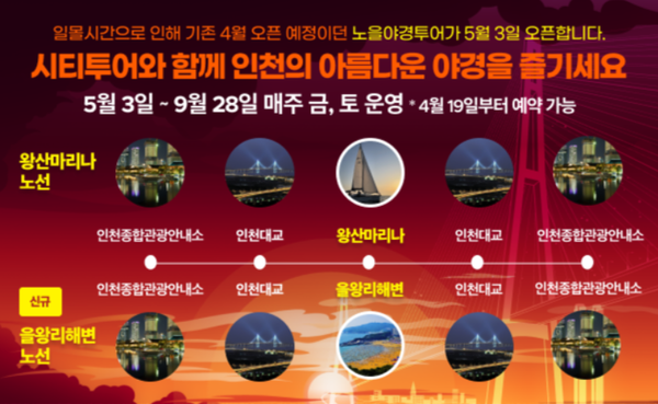                            ▲인천시티투어 노을야경투어 홍보 배너, 