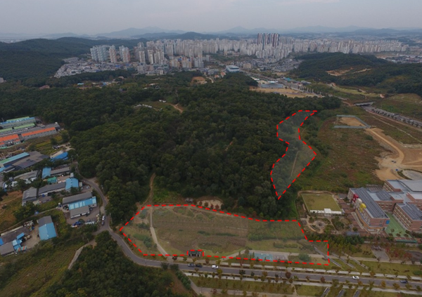                                    ▲파크골프장 대상부지 항공사진,