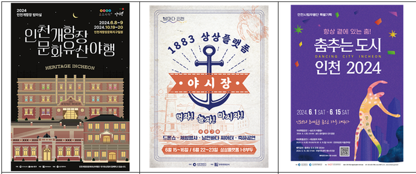    ▲인천 개항장 문화유산 야행1883               ▲ 상상플랫폼 야시장                                ▲ 춤추는 도시 인천 2024