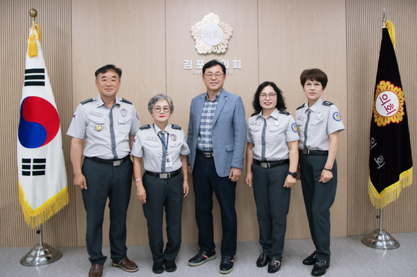                        ▲김포시자율방범대와 간담회,