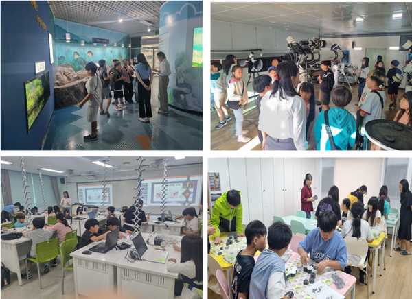  ▲‘항공우주’ 과학캠프 학생들의 모습,