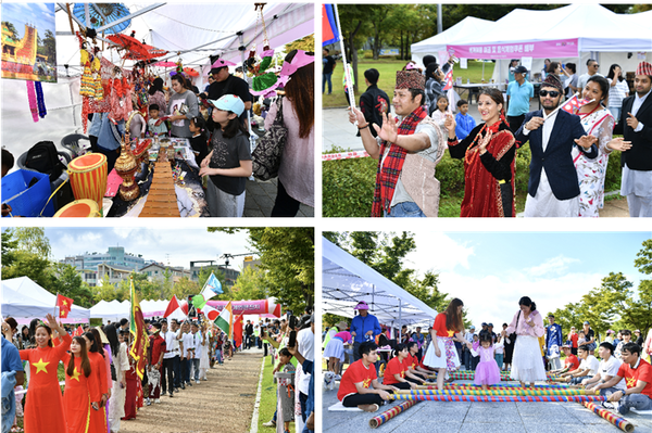 ▲김포시가 지난 28일 한강중앙공원에서 ‘김포에 사는 우리’를 주제로 제18회 김포 세계인 큰 잔치를 개최했다. 