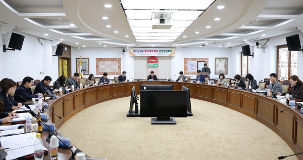 ▲김정헌 구청장 주재로 ‘중대재해예방 안전점검회의’